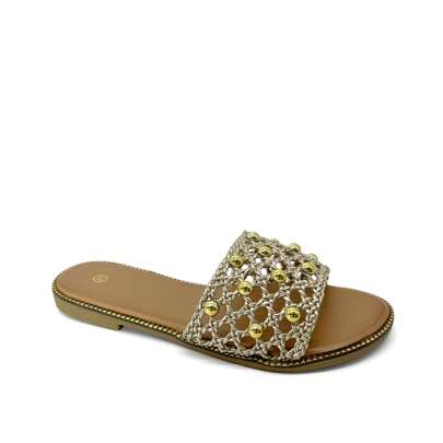 Sandali slip-on con perle da donna