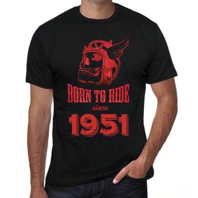 T-shirt da uomo Born To Ride 1951 – Born To Ride 1951 – 73 anni T-shirt grafica Idea regalo 73° compleanno Vintage Anno 1951 Novità