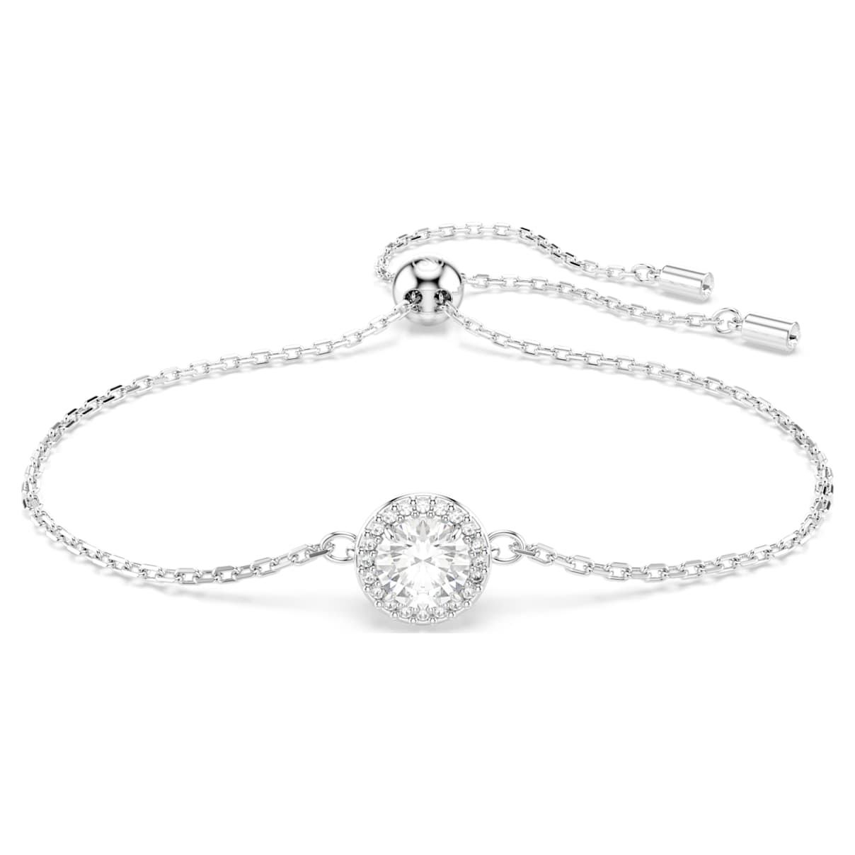 Braccialetto Una Angelic, Taglio Round, Bianco, Placcato rodio