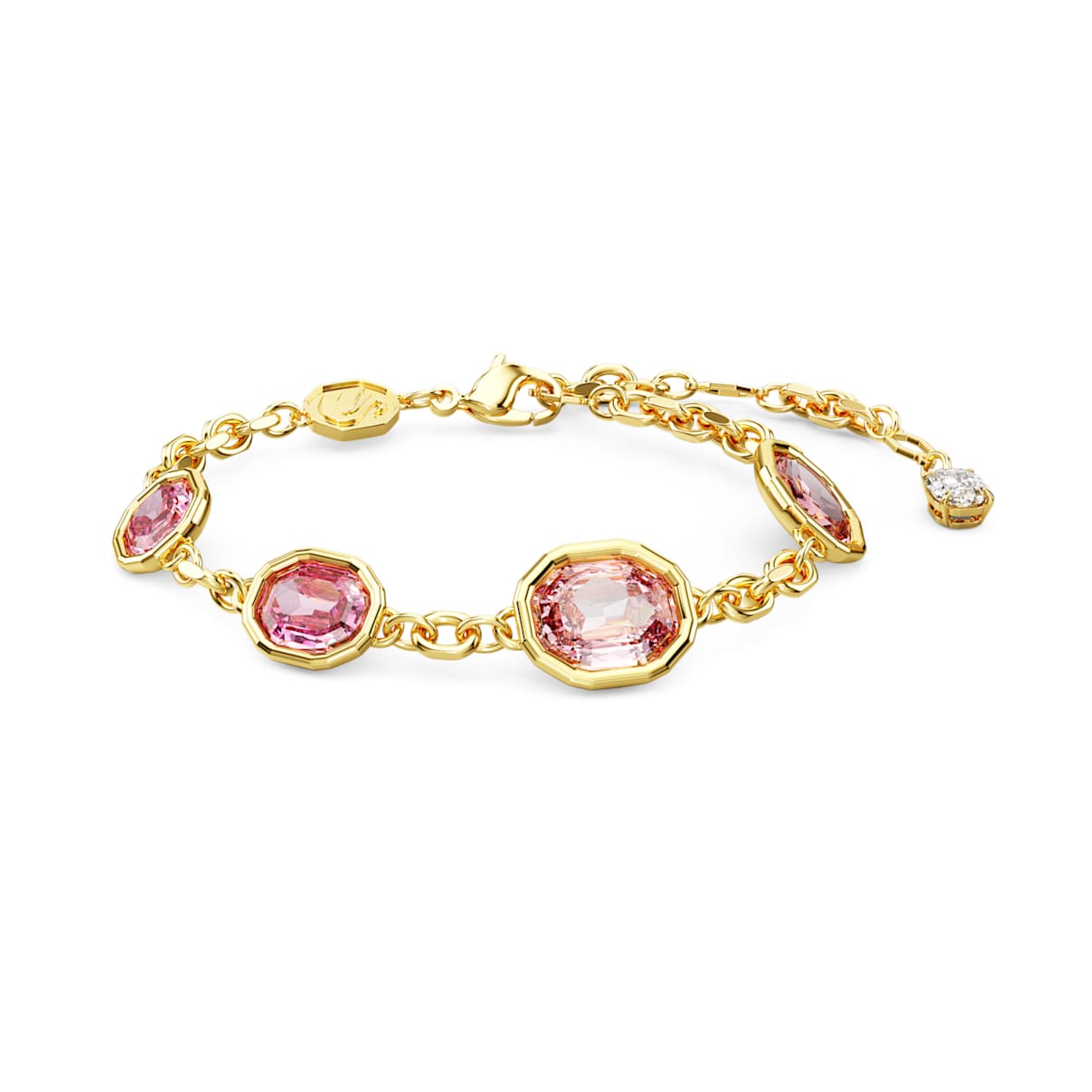 Braccialetto Imber, Taglio ottagonale, Rosa, Placcato color oro