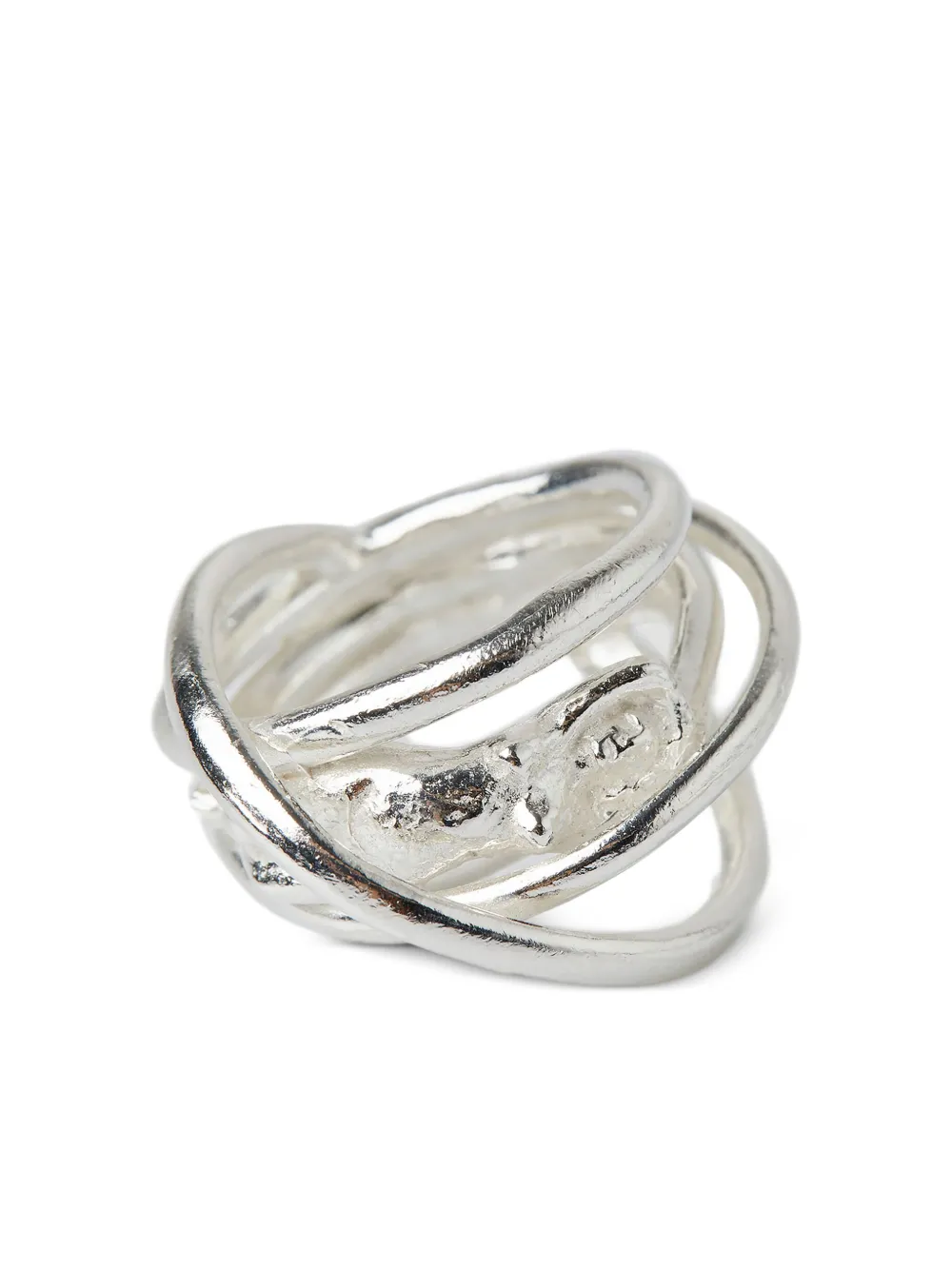 Georgia Kemball polished-abstract figure ring - Argento