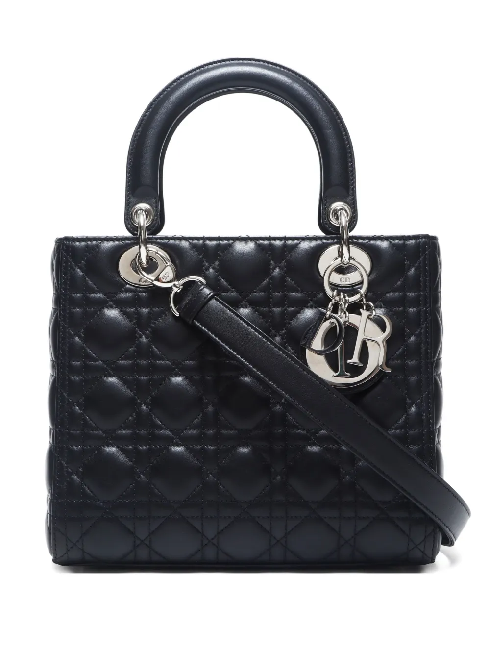 Christian Dior Pre-Owned Borsa a mano Cannage Lady Dior two-way 2010-2020 - Nero