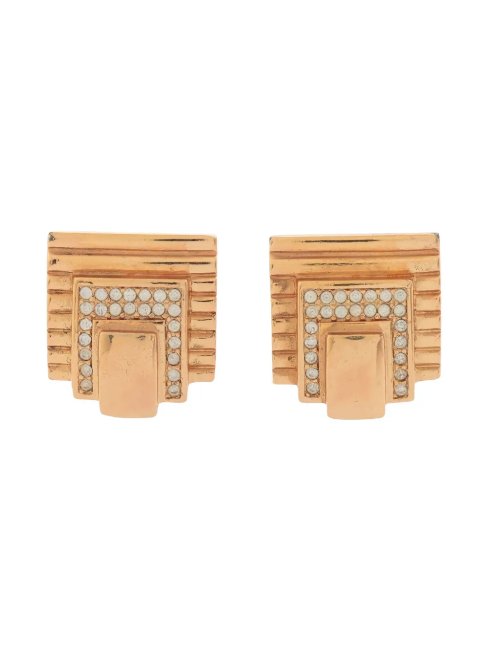 Christian Dior Pre-Owned rhinestone-embellished earrings - Oro