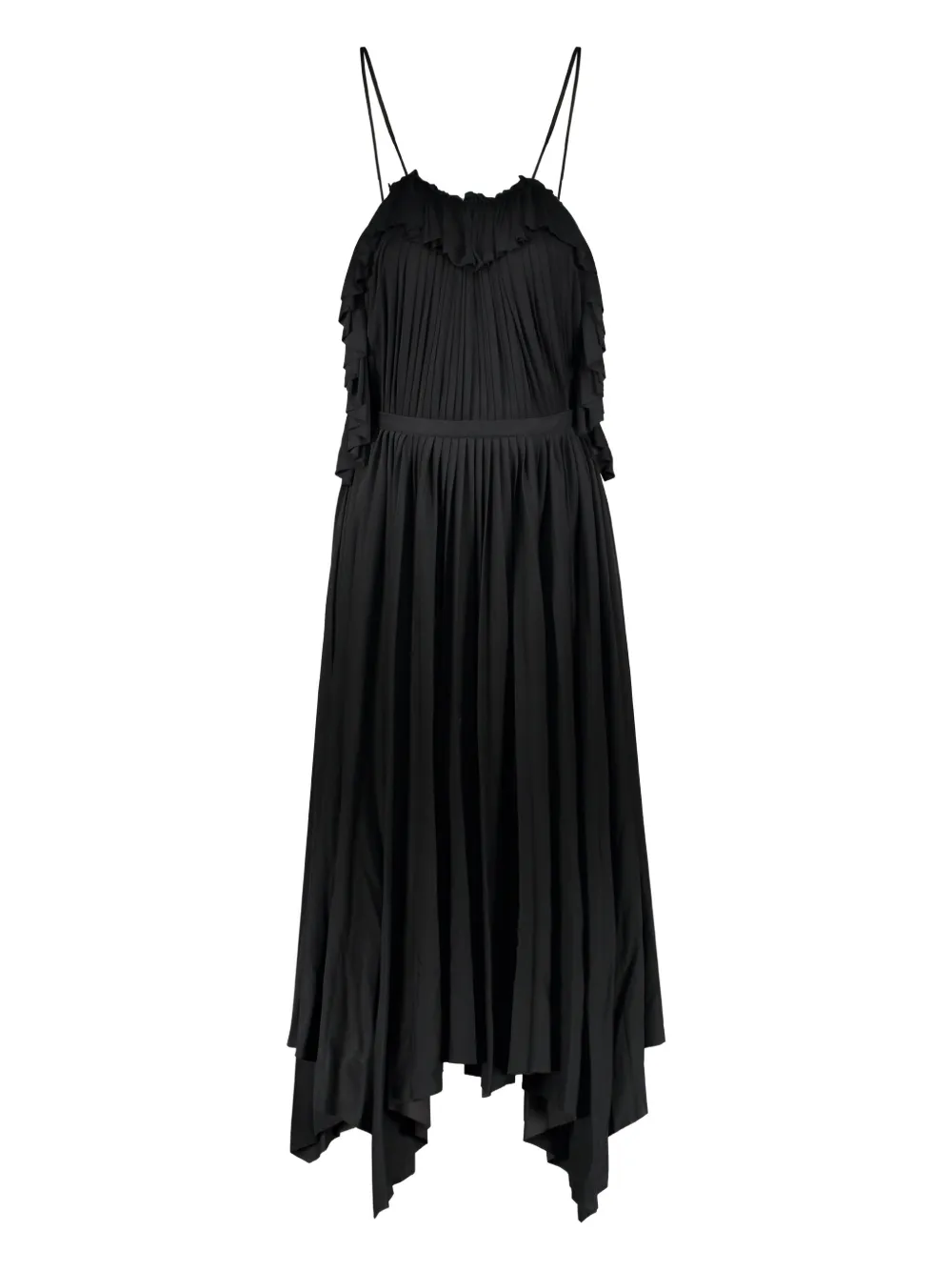 Moschino pleated ruffled dress - Nero