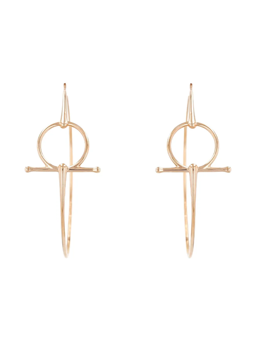 Hermès Pre-Owned 18K pink gold Filet d'Or hoop earrings - Rosa