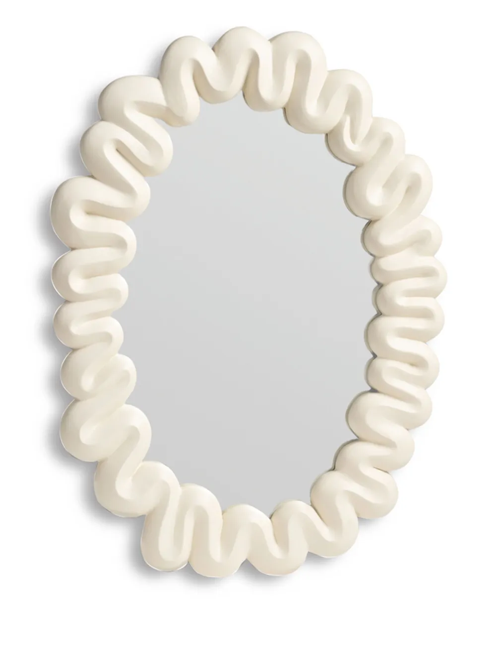 &k Amsterdam Dribble oval mirror (52.5cm x 31.5cm) - Bianco