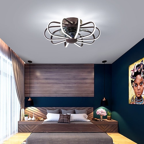 ventilatore da soffitto a led con luce ventilatore da soffitto industriale in oro bianco nero pale retrattili ventilatore lampadario a gabbia vintage 