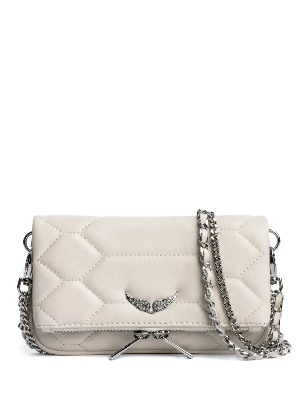 Zadig&Voltaire Rock Nano quilted clutch bag - Bianco