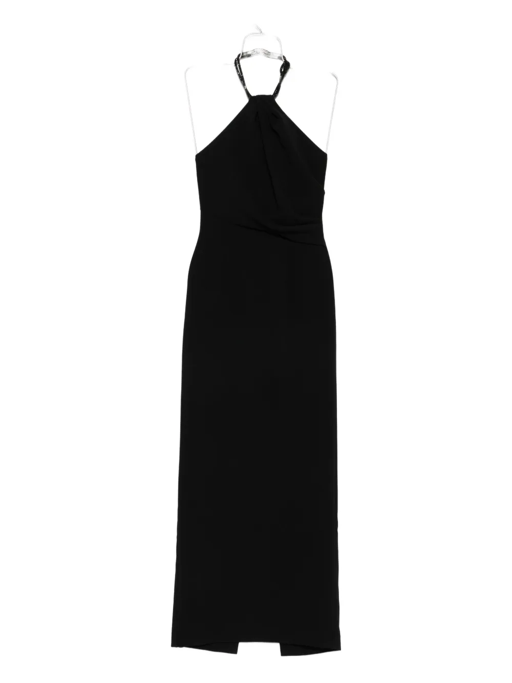 Solace London Riva halterneck draped maxi dress - Nero