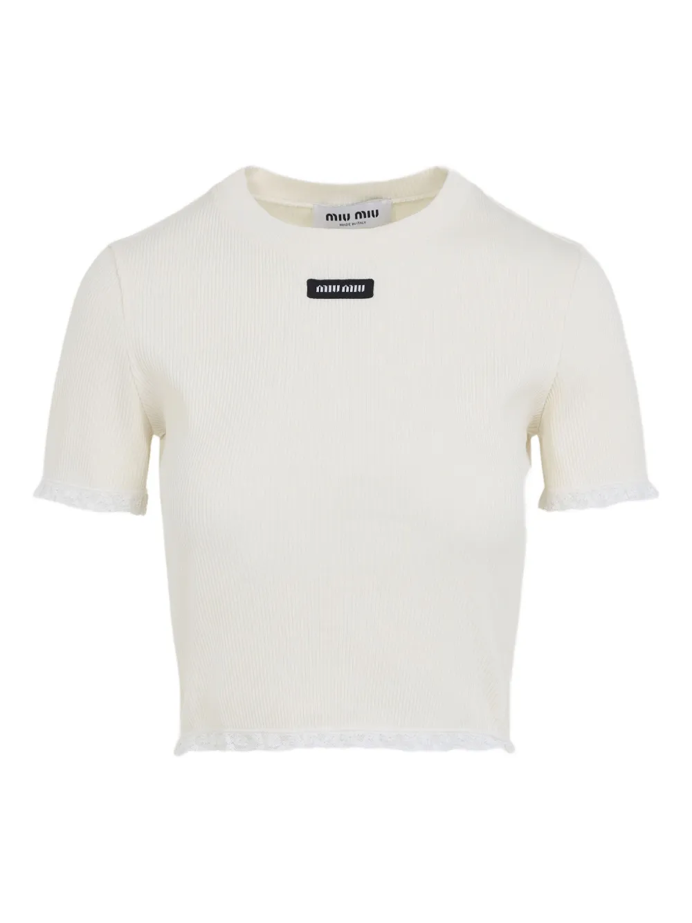 Miu Miu lace-trimmed top - Bianco