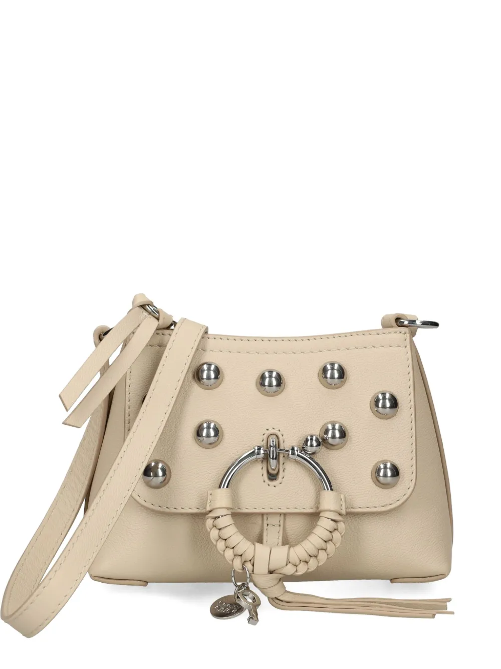 See by Chloé ring-detail studded cross body bag - Toni neutri