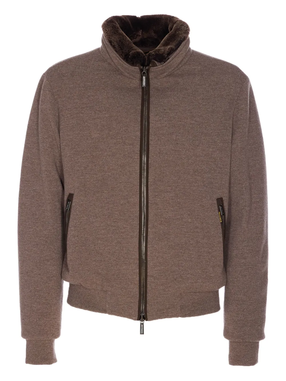 Moorer Bellati shearling-collar padded jacket - Marrone