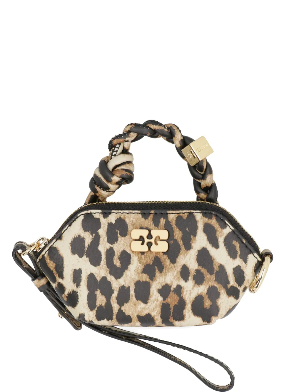 GANNI mini leopard-print bag - Marrone