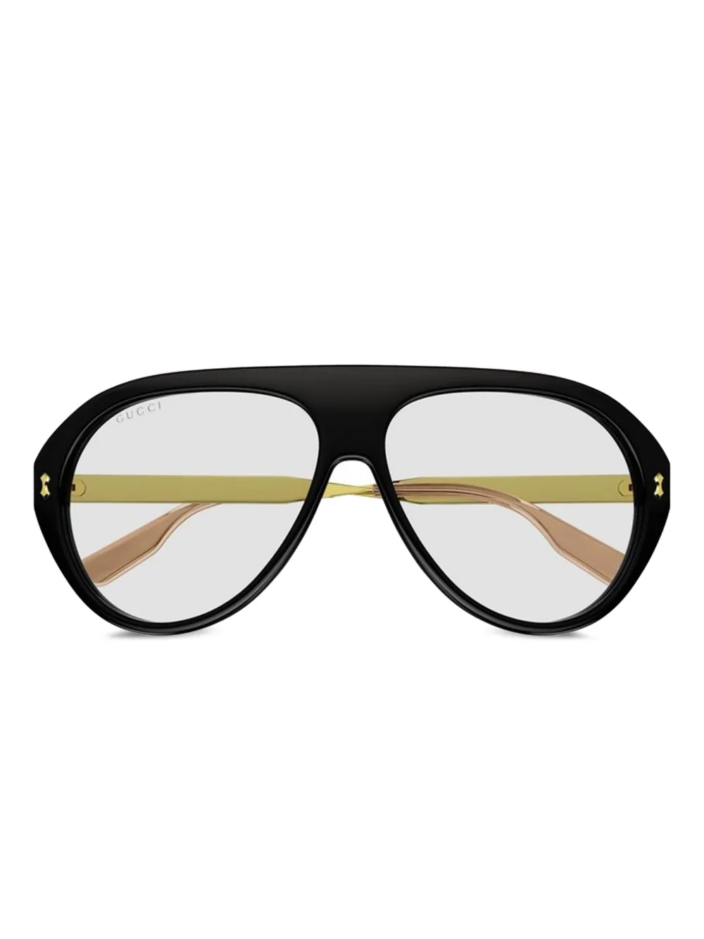 Gucci Eyewear gold-detail geometric sunglasses - Nero
