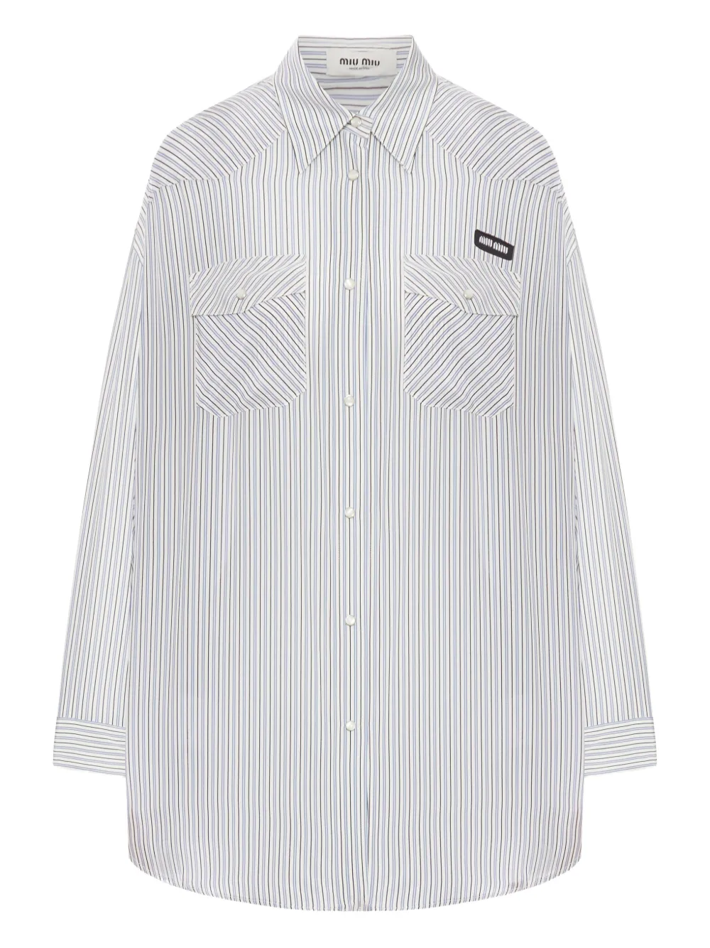 Miu Miu striped button-down shirt - Bianco