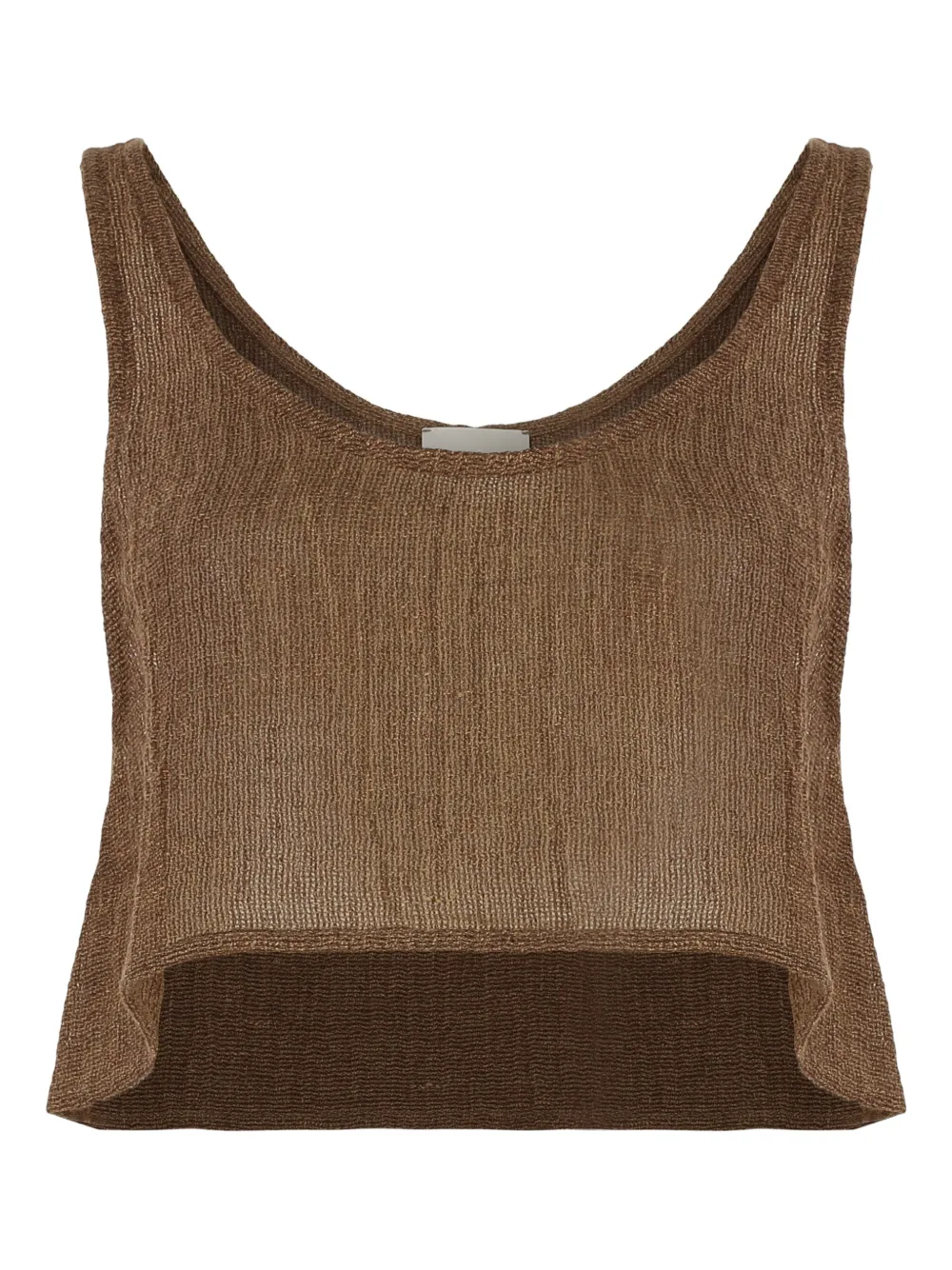 Le Kasha linen cropped top - Marrone