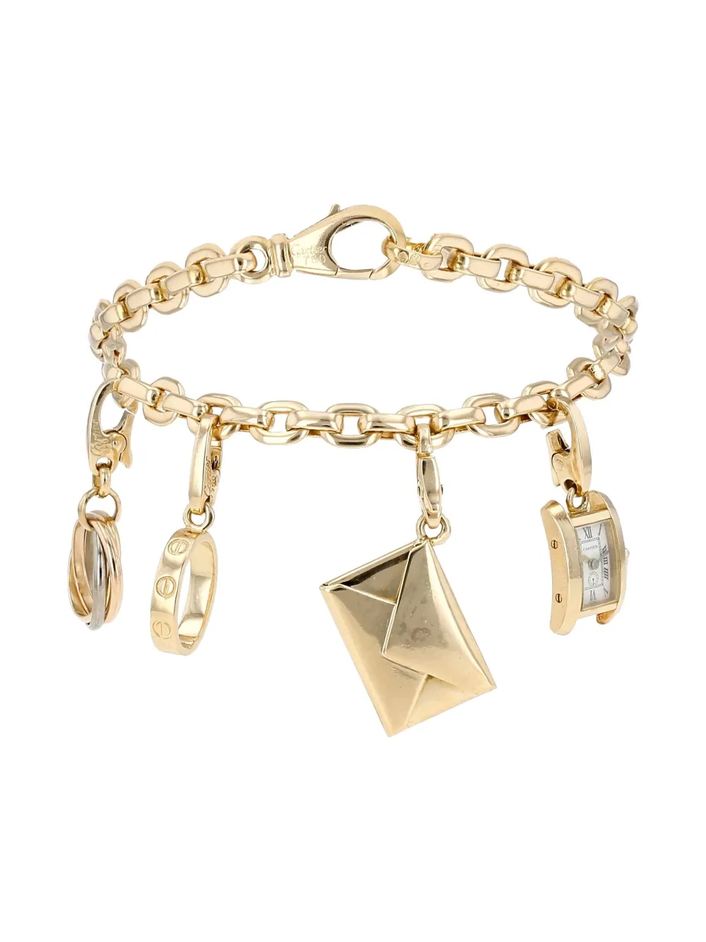 Cartier 18K yellow gold sapphire charm bracelet - Oro