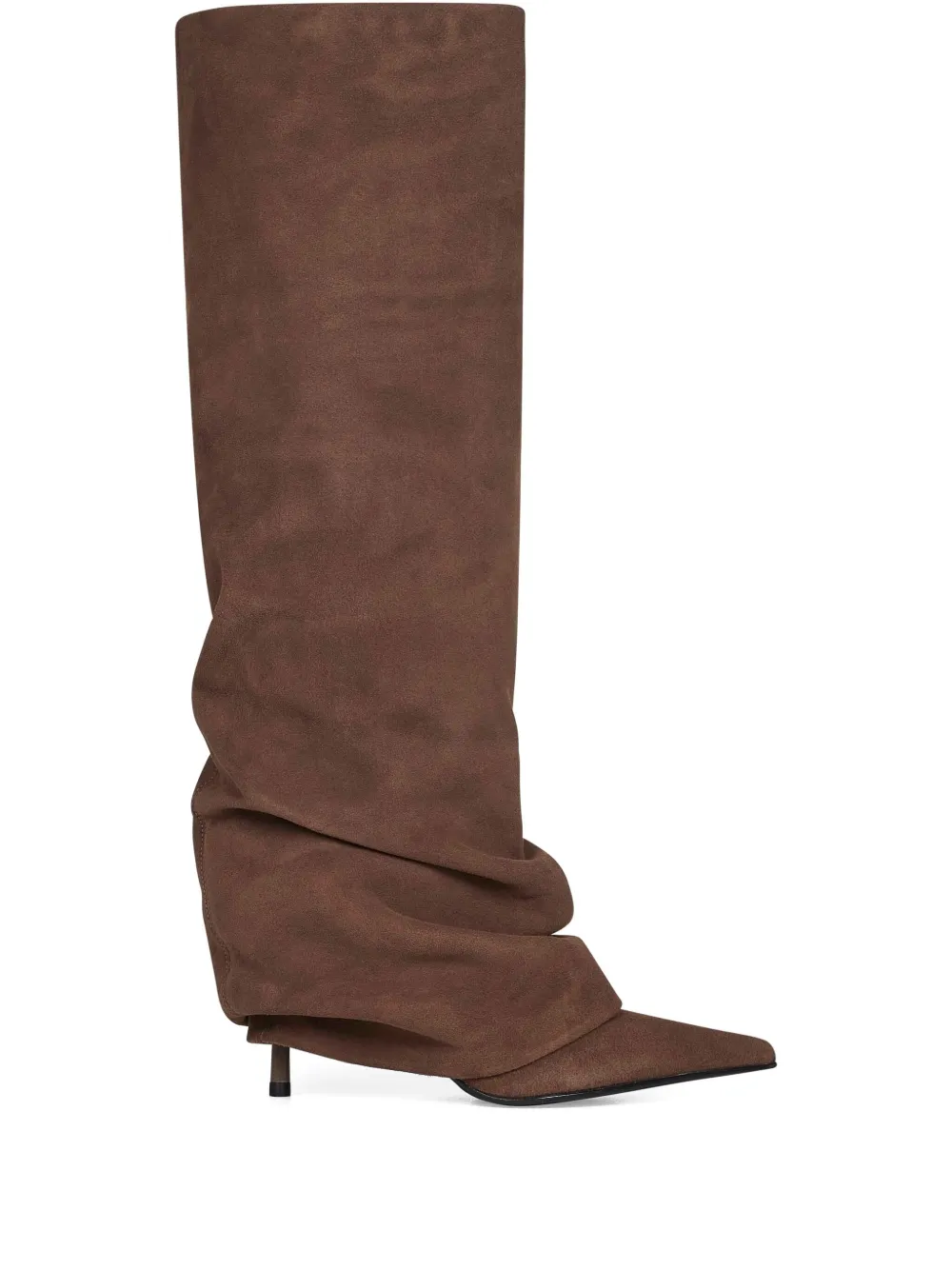 Le Silla 85 mm draped-cuff leather boots - Marrone