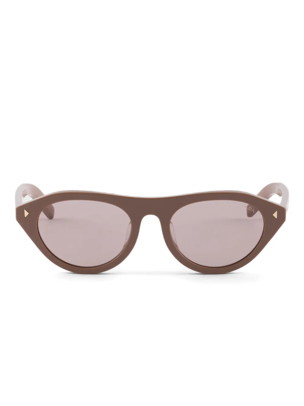 Prada Eyewear triangle-detail cat-eye sunglasses - Marrone