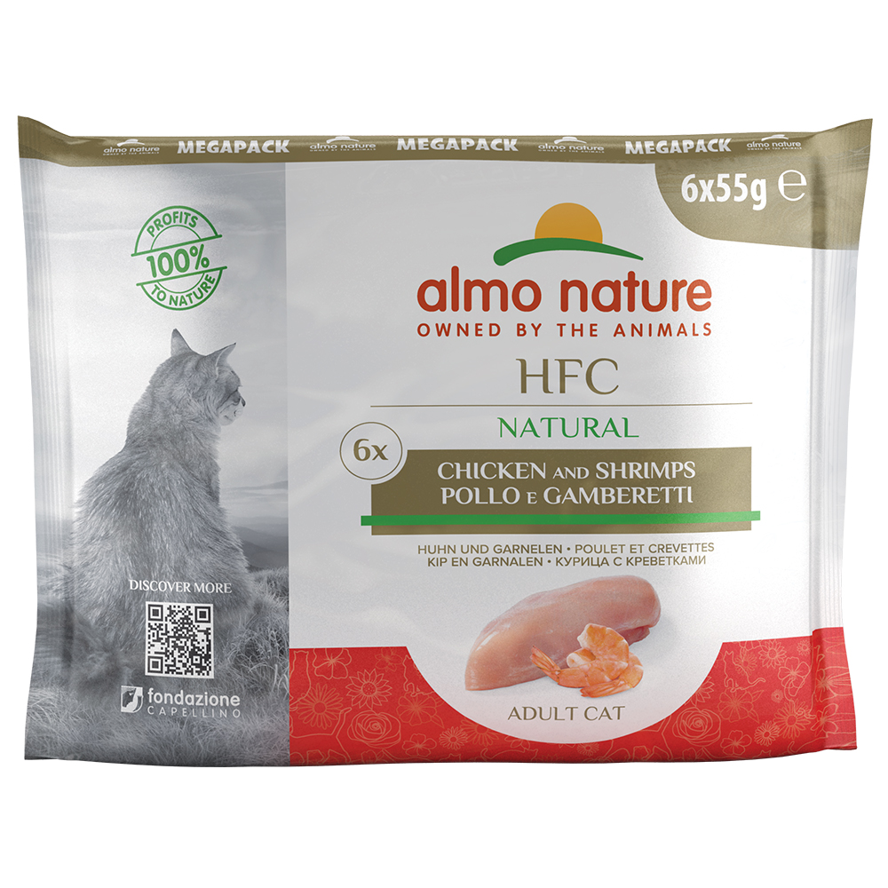 6x55g Pouch kana & katkarapu Almo Nature Classic kissanruoka