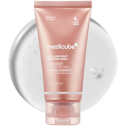 Medicube Collagen Night Wrapping Peel Off Facial Mask - Overnight Sleeping Mask For Elasticity & Hydration Care, Reduces Sagging & Dullness - Collagen