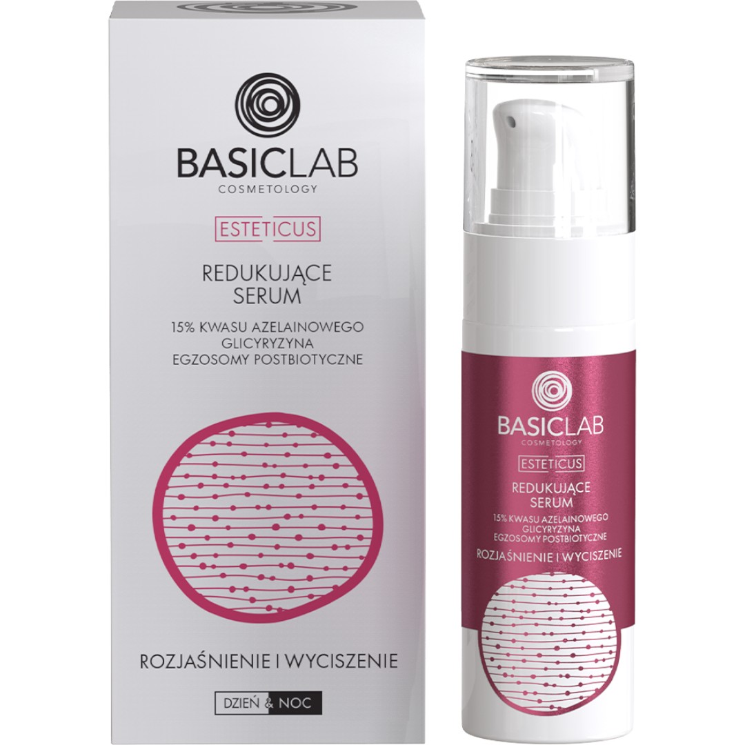 BasicLab Esteticus Siero riduttore 15% acido azelaico, glicirrizina, esosomi postbiotici