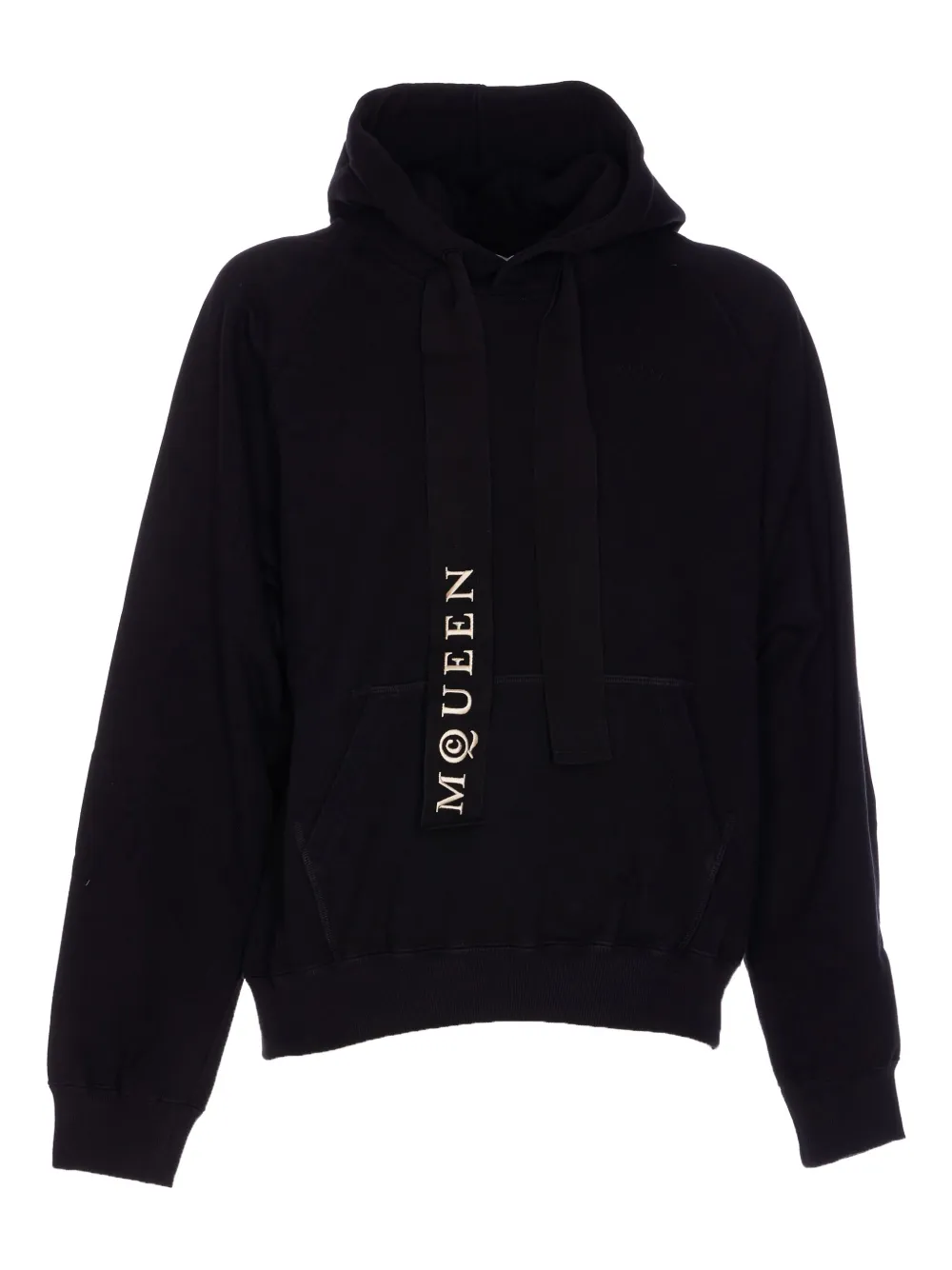 Alexander McQueen logo-print kangaroo-pocket hoodie - Nero