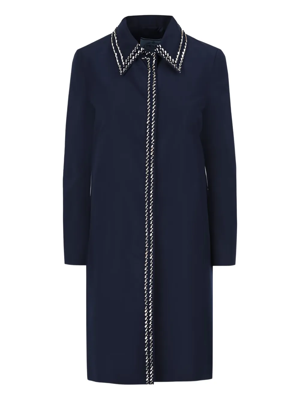Prada crystal-embellished single-breasted coat - Blu