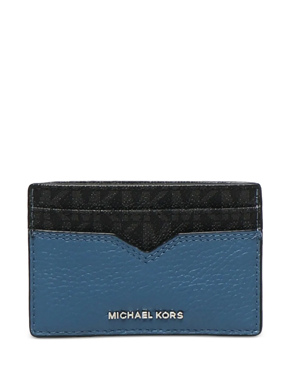 Michael Kors Hudson Bifold Peeble leather monogram cardholder - Blu