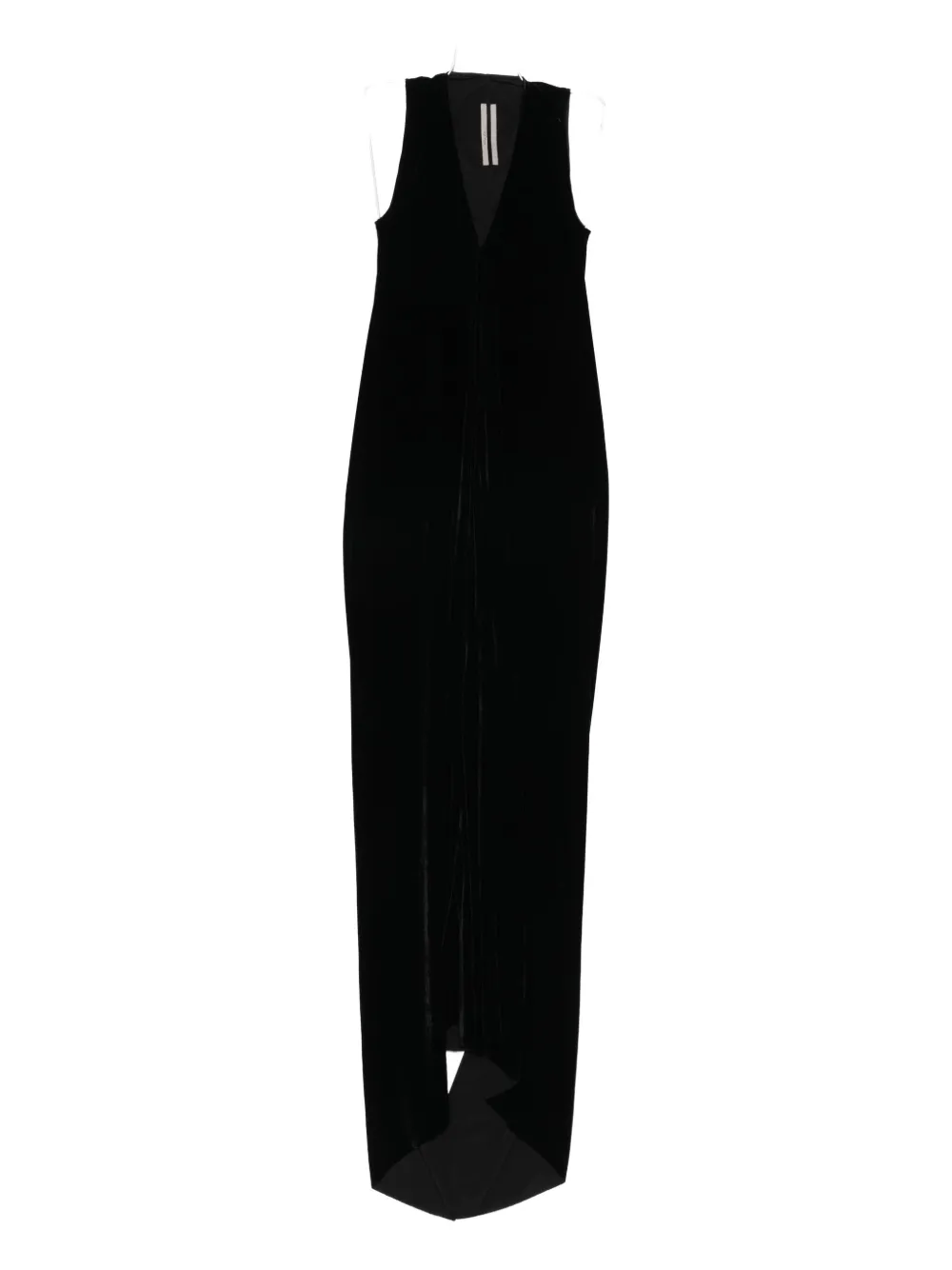 Rick Owens V-neck velvet maxi dress - Nero