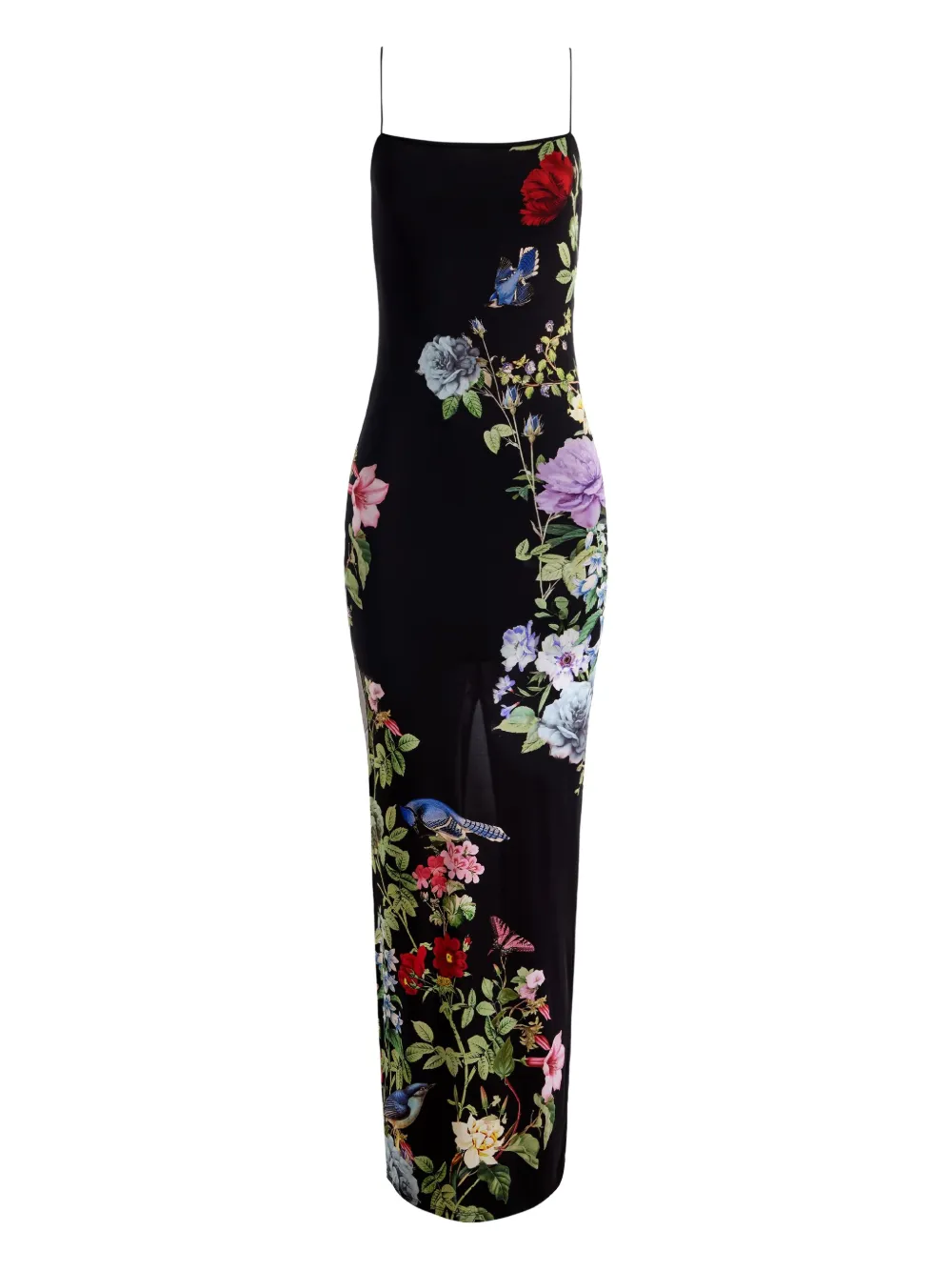 alice + olivia floral-print maxi dress - Nero