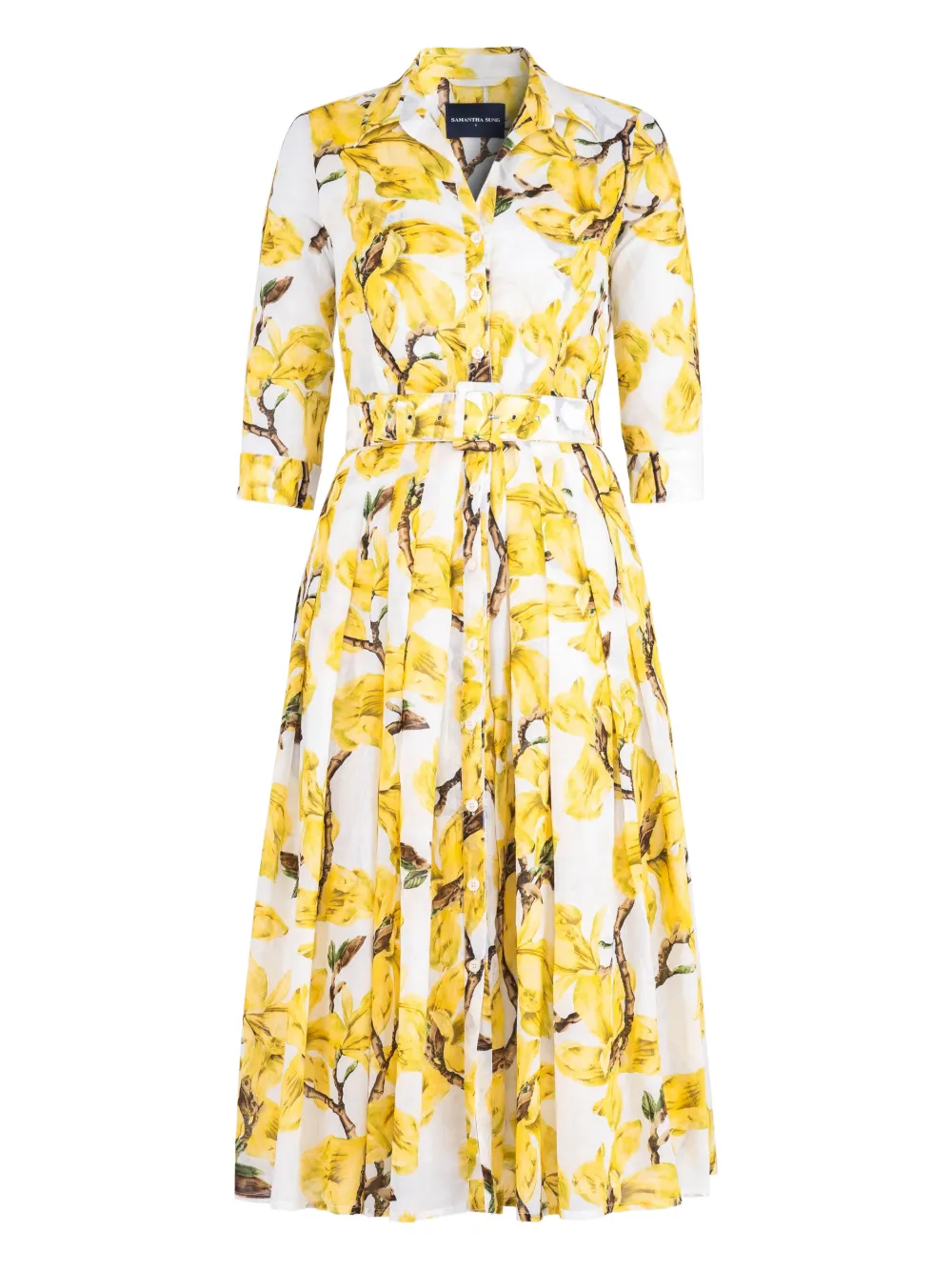 Samantha Sung Audres pleated midi dress - Giallo