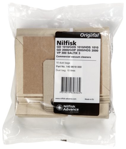 Nilfisk Sacchetti Di Carta, 10 Pezzi, 10 L, Per Saltix