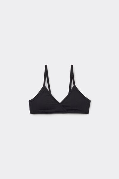 Tezenis Reggiseno Triangolo Bimba Imbottitura Estraibile Bambina Nero Taglia S