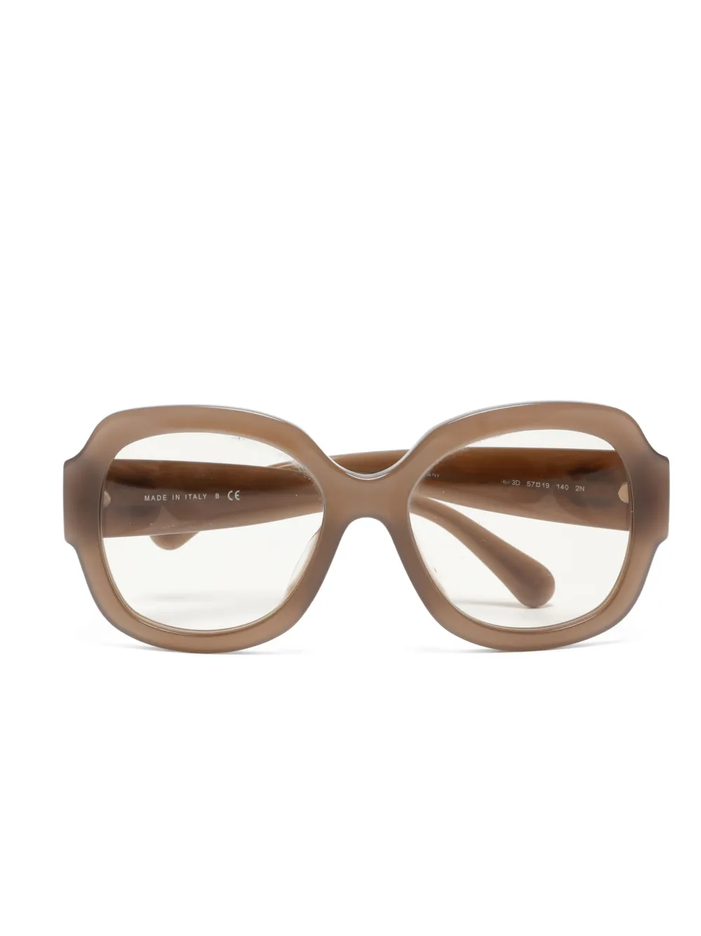 CHANEL Pre-Owned 2010-2020s interlocking CC square-frame glasses - Marrone