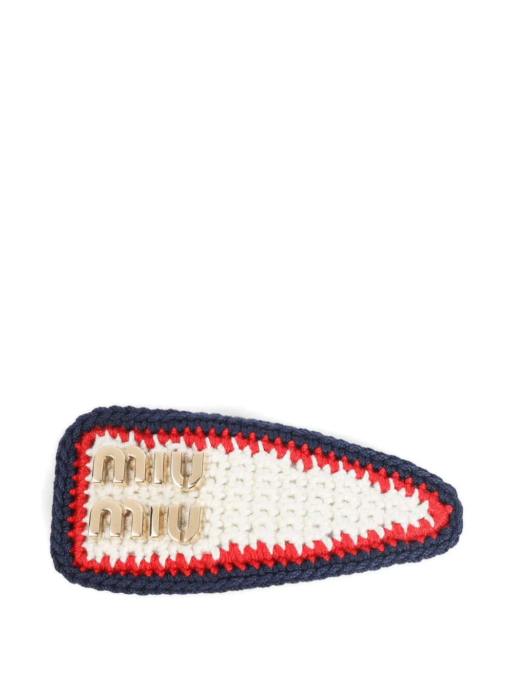 Miu Miu crochet logo hair clip - Bianco