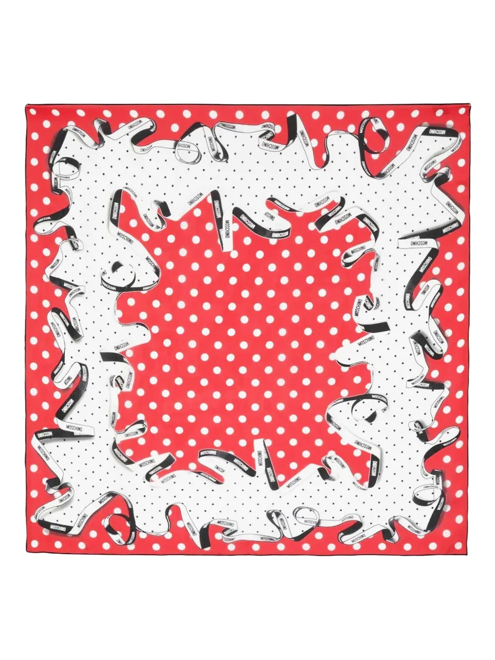 Moschino polka-dot ribbon scarf - Rosso