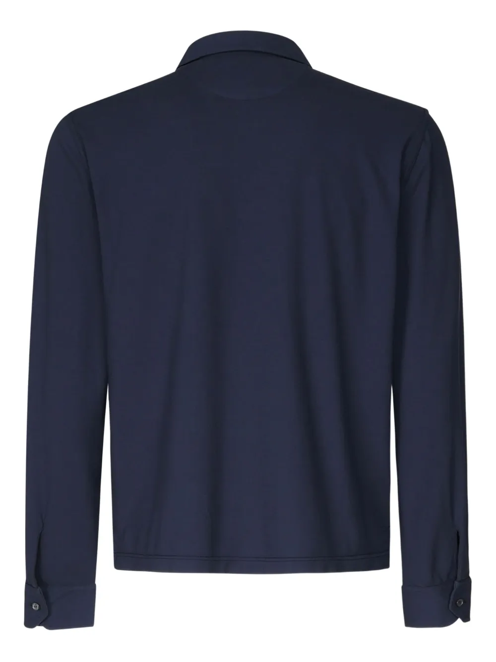 Fedeli mother-of-pearl button long-sleeve polo shirt - Blu