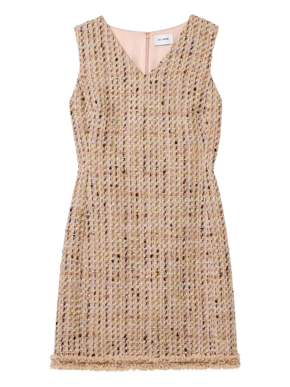 St. John tweed frill-hem dress - Toni neutri