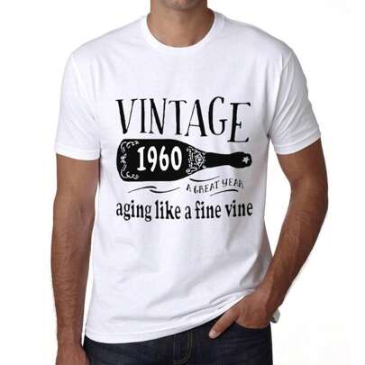 T-shirt da uomo Aging Like A Fine Wine 1960 – Aging Like A Fine Wine 1960 – 64 anni T-shirt grafica Idea regalo 64° compleanno Vintage Anno 1960 Nuovo