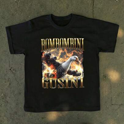 Camicia Bombombini Guzzini italiana "Brainrot" regular per uomo - Camicia con stampa animale "Brainrot" italiana, maglietta con meme italiani, felpa c