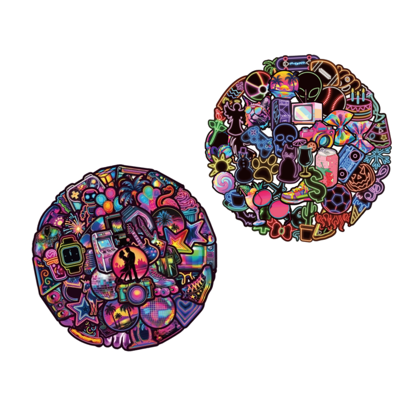 100 bellissimi adesivi graffiti al neon, adesivi in vinile impermeabili, adesivi per scrapbooking, diari, PC, laptop, skateboard, bagagli, chitarre e
