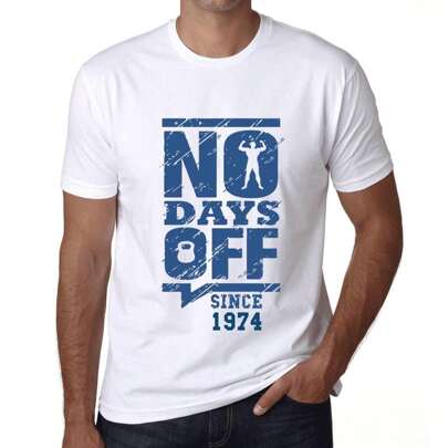 T-shirt da uomo No Days Off Since 1974 – No Days Off Since 1974 – Maglietta grafica 50 anni Idea regalo 50° compleanno Vintage Anno 1974 Novità