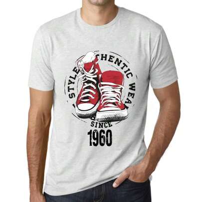 T-shirt da uomo Authentic Style Since 1960 – Authentic Style Since 1960 – Maglietta grafica 64 anni Idea regalo 64° compleanno Vintage Anno 1960 Novit