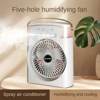 1 pezzo Portatile 3 in 1 Ventilatore Condizionatore d'Aria Piccolo Raffrescatore d'Aria Domestico Luci Notturne LED Umidificatore Regolatore di Aria D