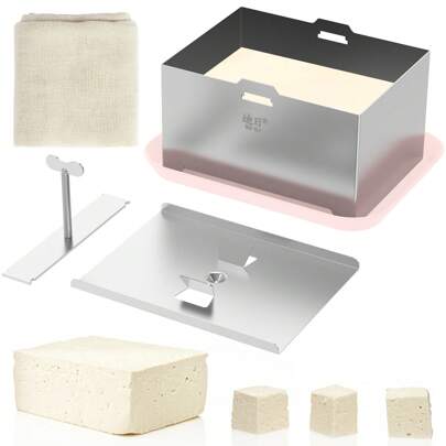 Kit Pressa per Tofu in Acciaio Inossidabile, Premitore per Tofu Regolabile, Stampo Rimovibile per Pressa per Tofu, Lavabile in Lavastoviglie, Pressa p