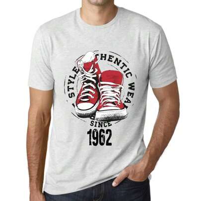 T-shirt da uomo Authentic Style Since 1962 – Authentic Style Since 1962 – Maglietta grafica 62 anni Idea regalo 62° compleanno Vintage Anno 1962 Novit