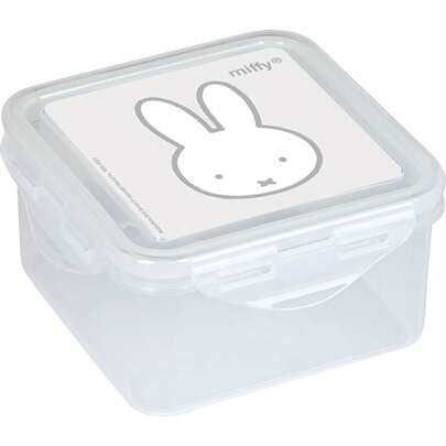 | Miffy Lunch Box "Fog" - Portapranzo portatile ermetico - Tupperware in plastica con scomparti e chiusura sicura