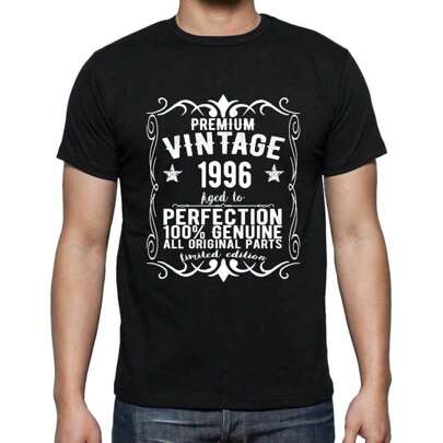 T-shirt da uomo – Tutte le parti originali invecchiate alla perfezione 1996 – 28 anni T-shirt grafica Idea regalo 28° compleanno Vintage Anno 1996 Nuo