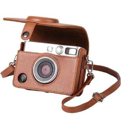 Custodia Mini Evo - Compatibile Per La Fotocamera Istantanea Fujifilm Mini Evopolaroid Mini Evo - Custodia Mini Evo Con Tracolla - In Tessuto Marrone
